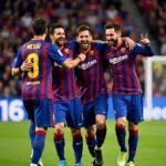 Messi cùng đồng đội tại Barcelona