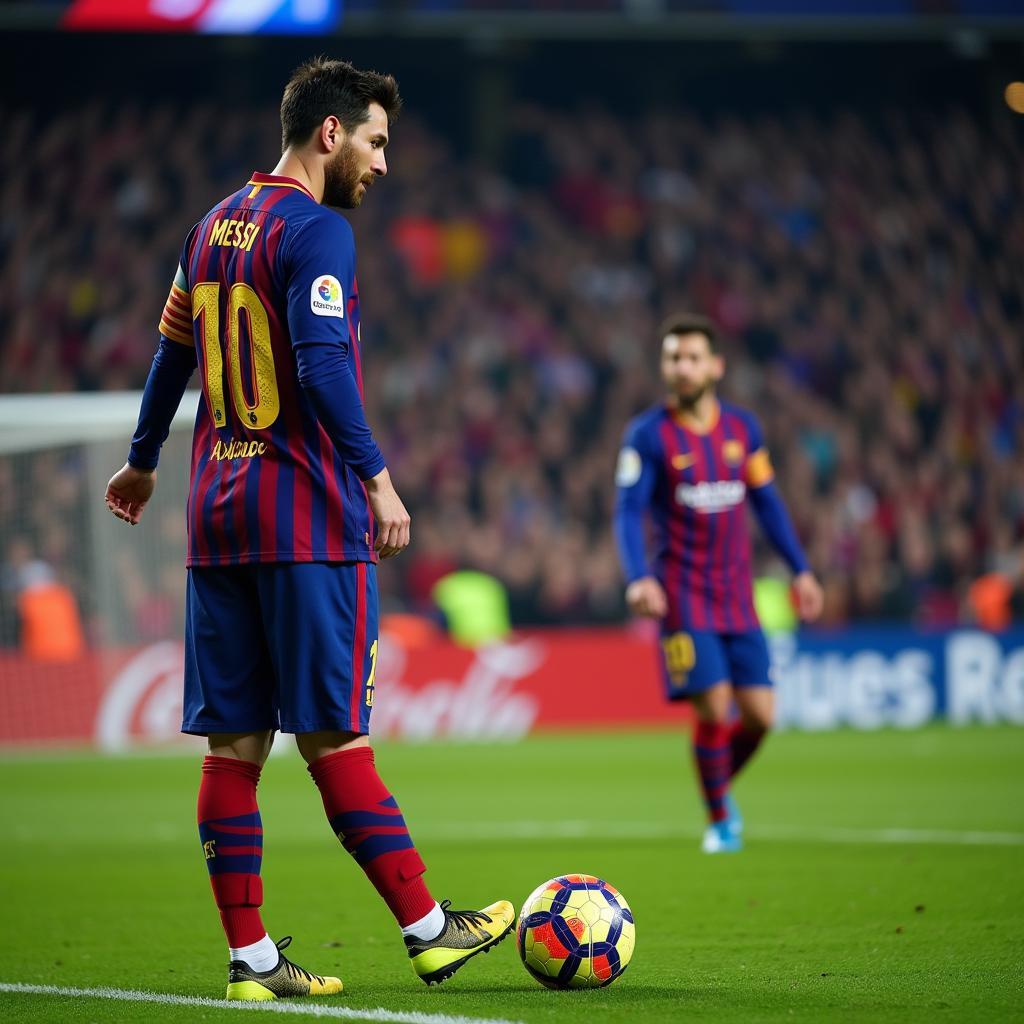 Messi đá penalty căng thẳng