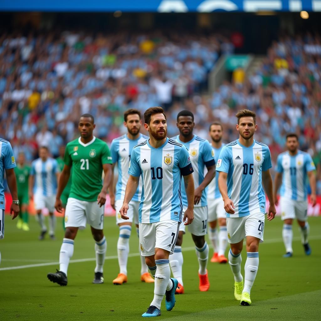 Messi dẫn dắt đồng đội Argentina gặp Nigeria