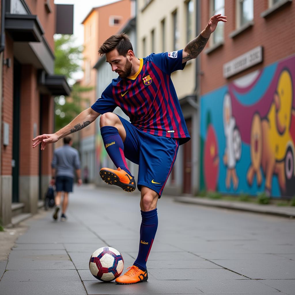 Messi thể hiện kỹ thuật F2 Freestyle điêu luyện