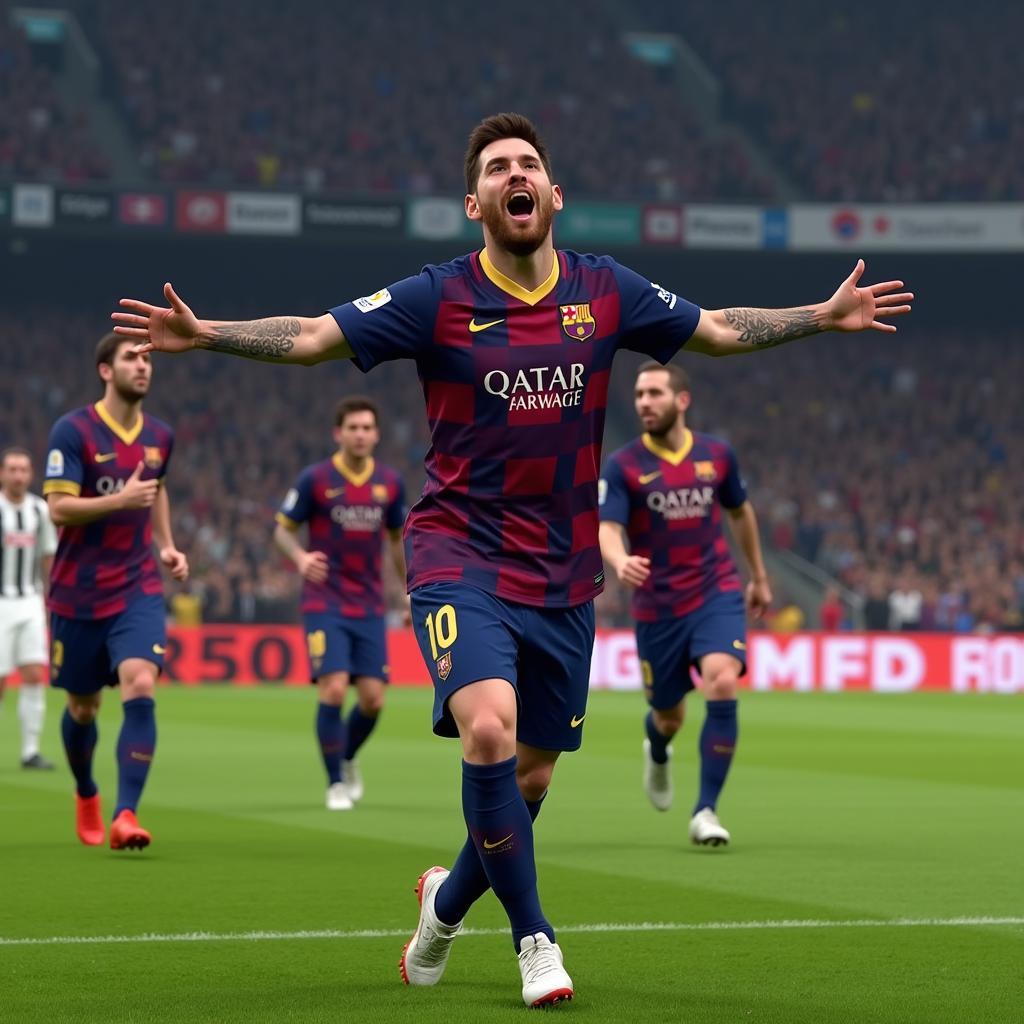 Messi ăn mừng bàn thắng trong FIFA 13