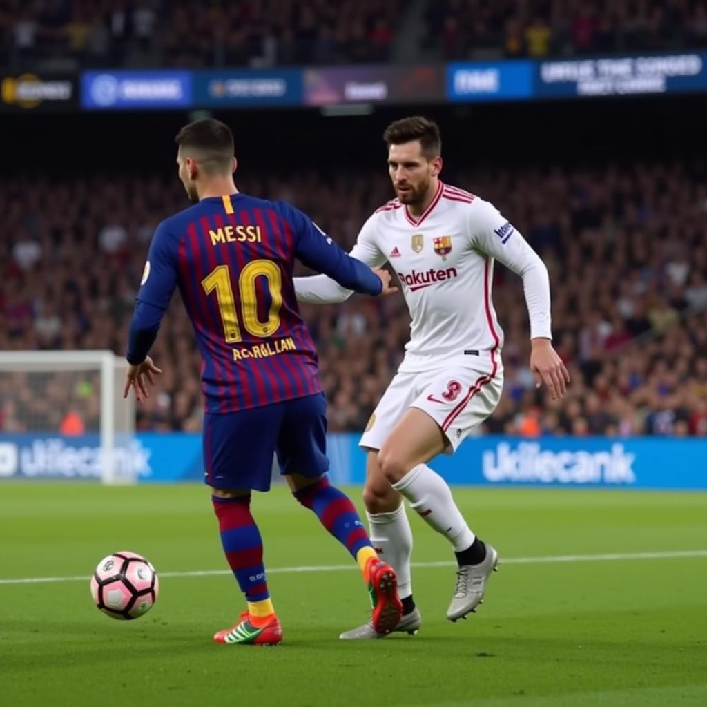 Messi showcasing balance and agility in FIFA 19