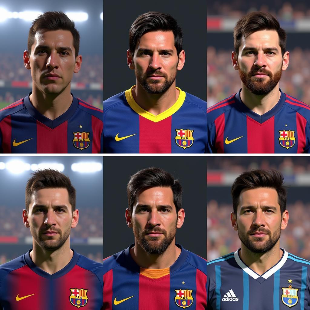 Messi's evolution through various FIFA editions