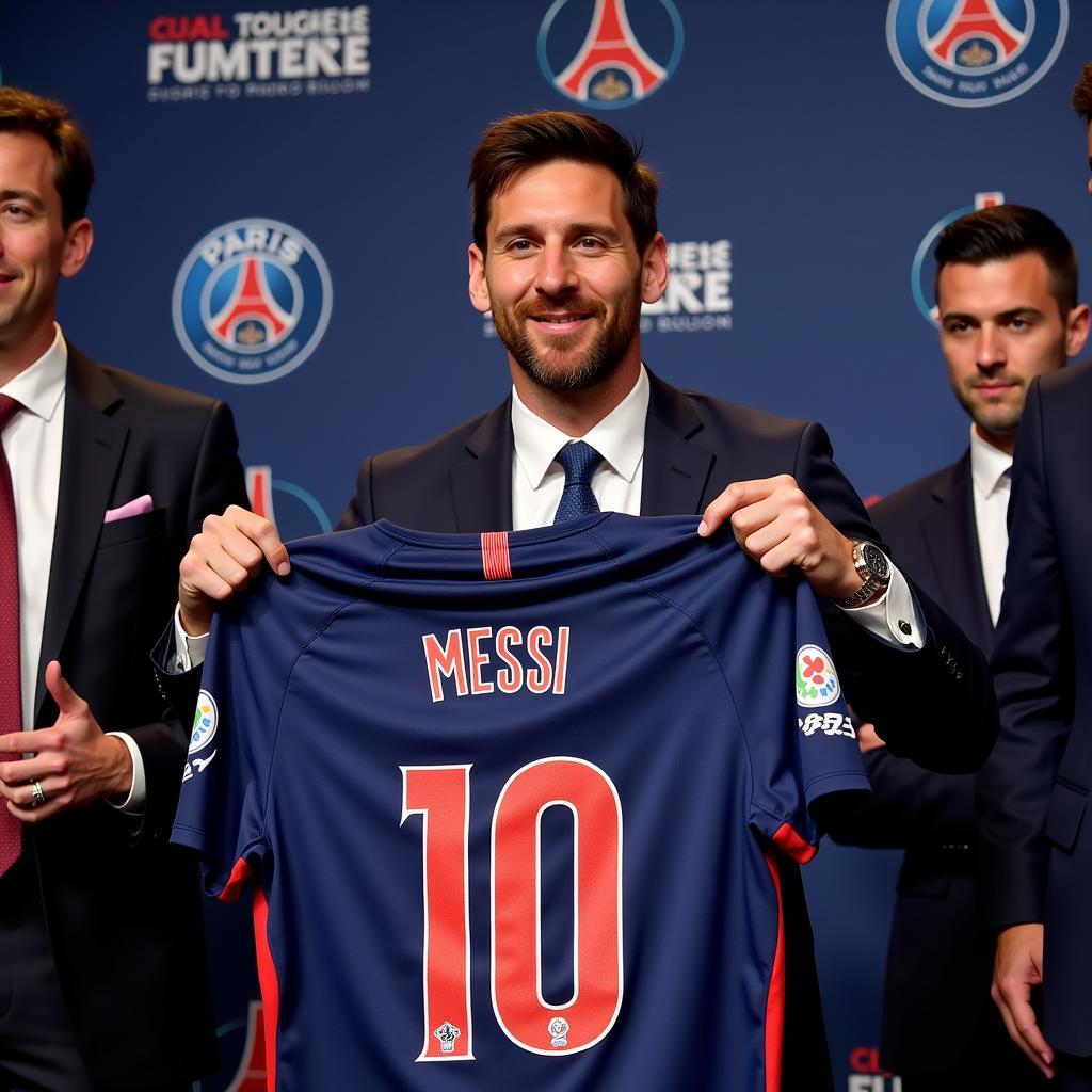 Messi gia nhập PSG