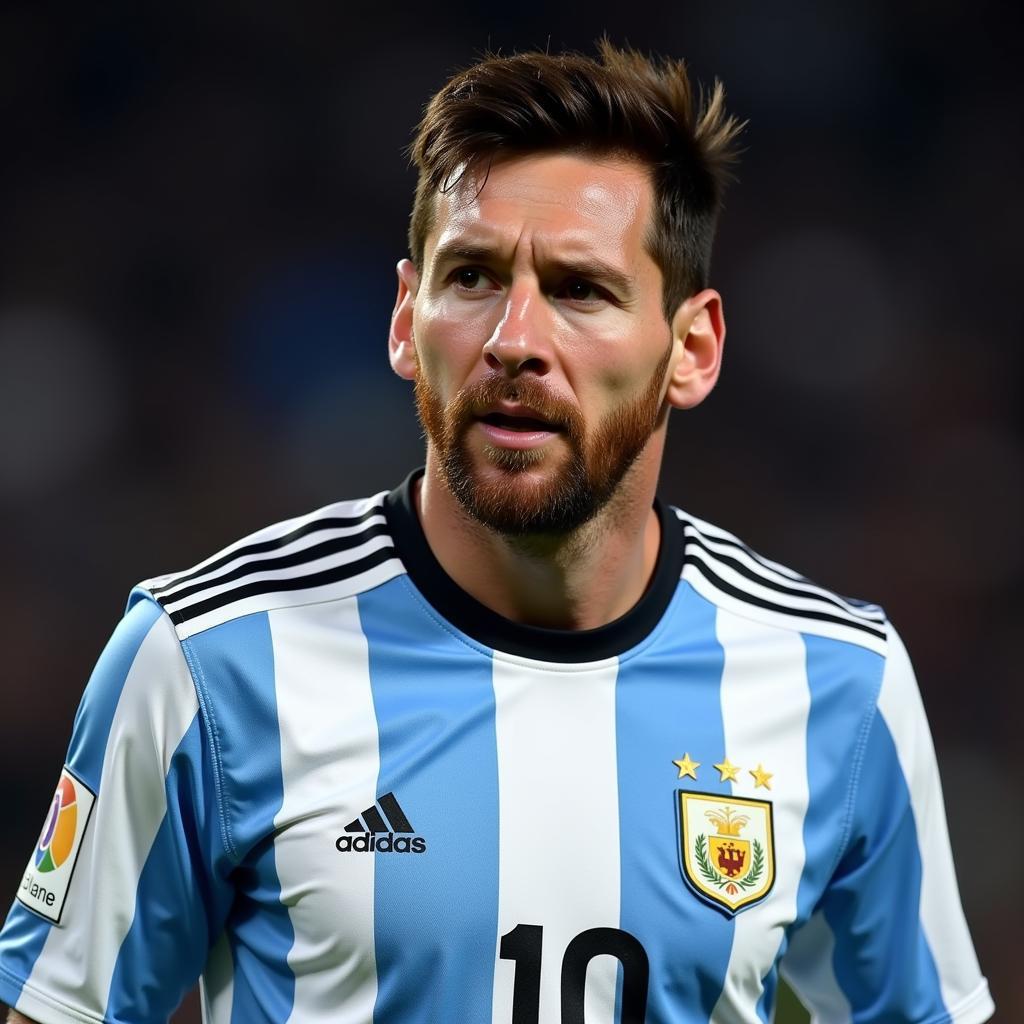 Messi khóc trong màu áo Argentina