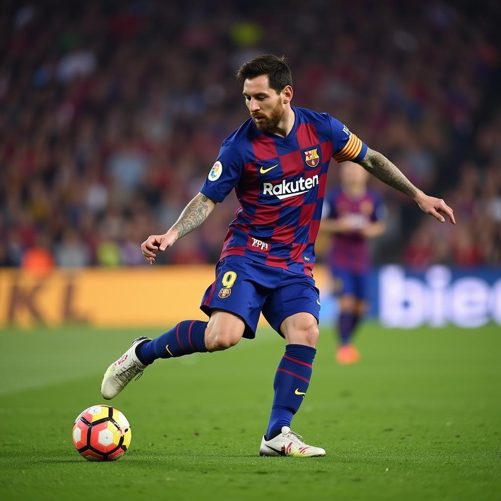 Messi thể hiện kỹ thuật rê bóng điêu luyện