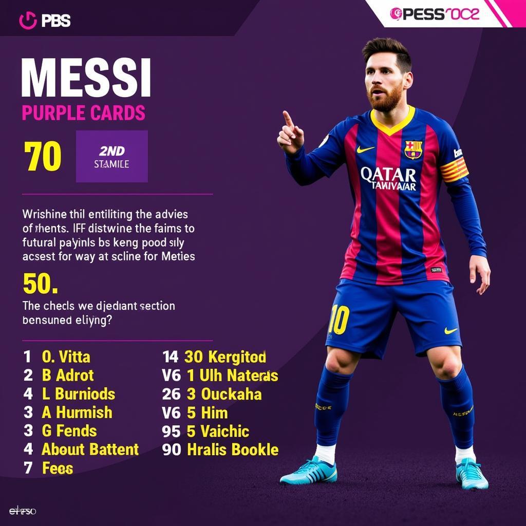 Messi PES 2020 Card Purple trong game