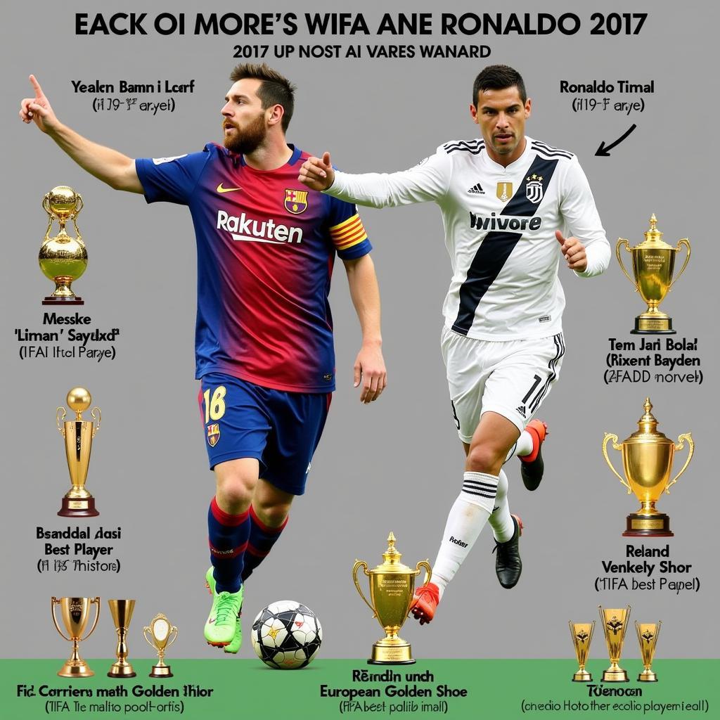 Danh hiệu của Messi và Ronaldo năm 2017