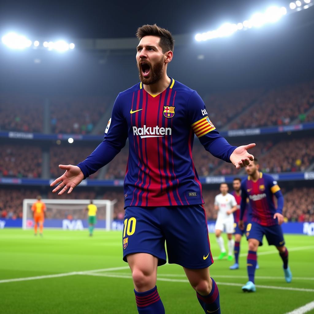 Hình ảnh Messi Skin trong game bóng đá