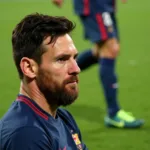 Messi suy tư trong trận đấu tại World Cup 2018