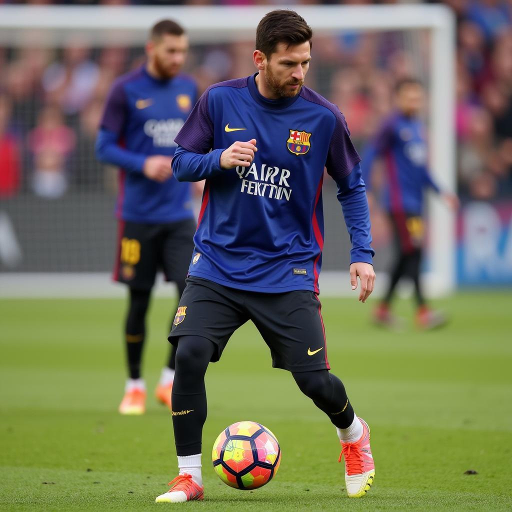 Messi tập luyện cùng Barca B