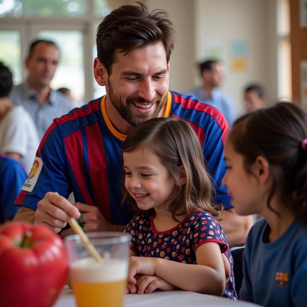 Messi tham gia hoạt động từ thiện