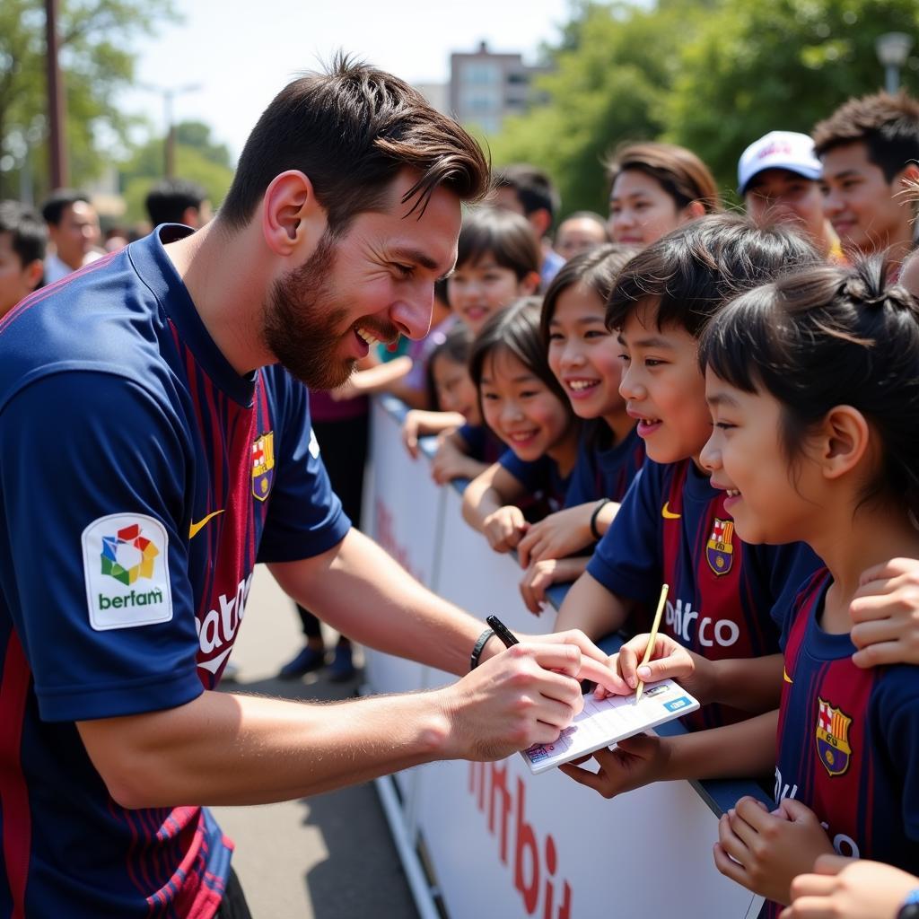 Messi và người hâm mộ Thái Lan