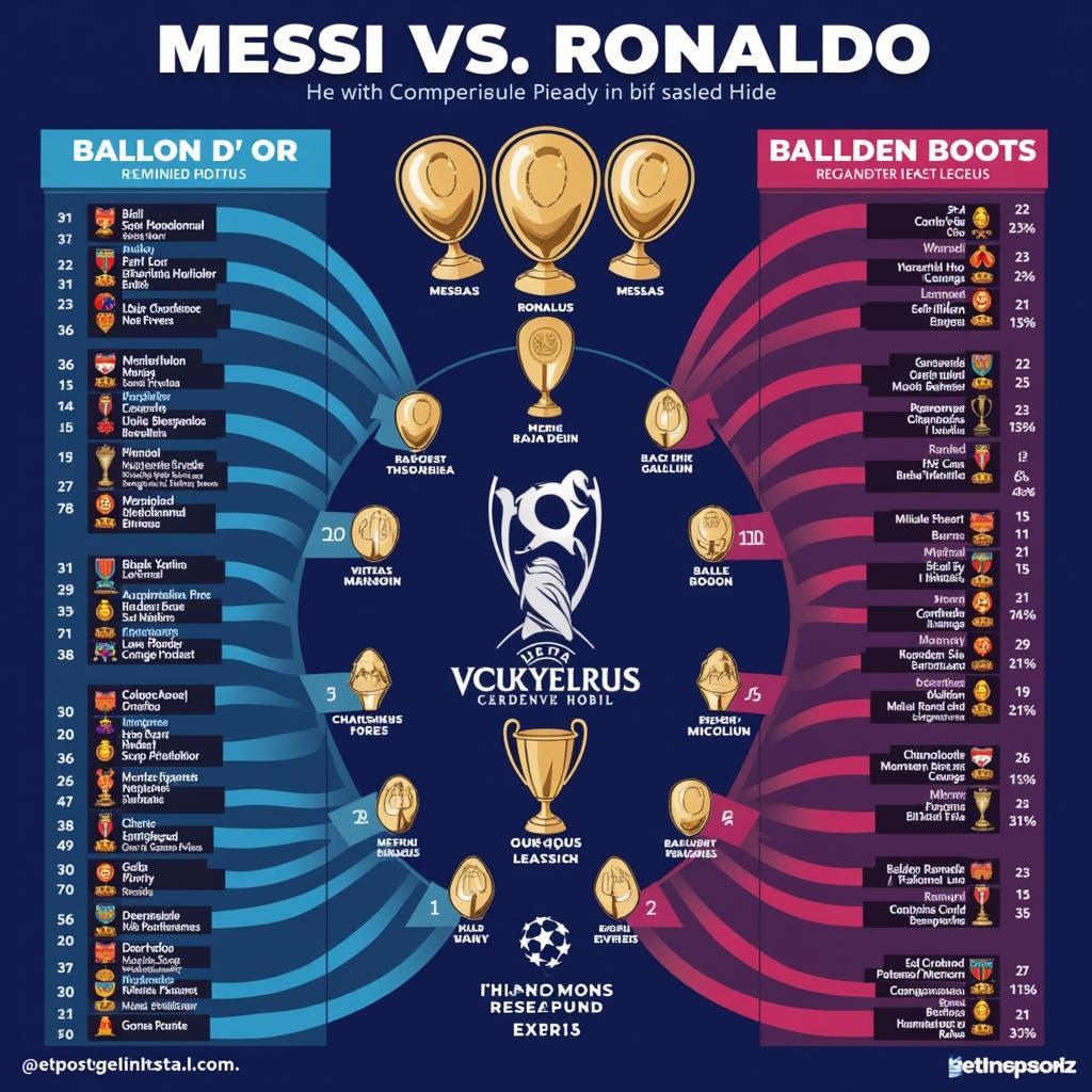 Thành tích cá nhân của Messi và Ronaldo: Ai vượt trội hơn?