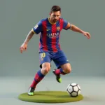 Mô hình 3D Messi đang sút bóng