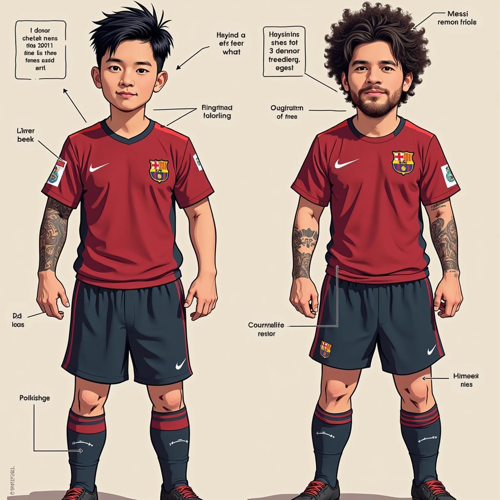 So sánh ngoại hình Ramus Choi và Messi