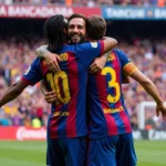 Ronaldinho Nâng Đỡ Messi Tại Barcelona