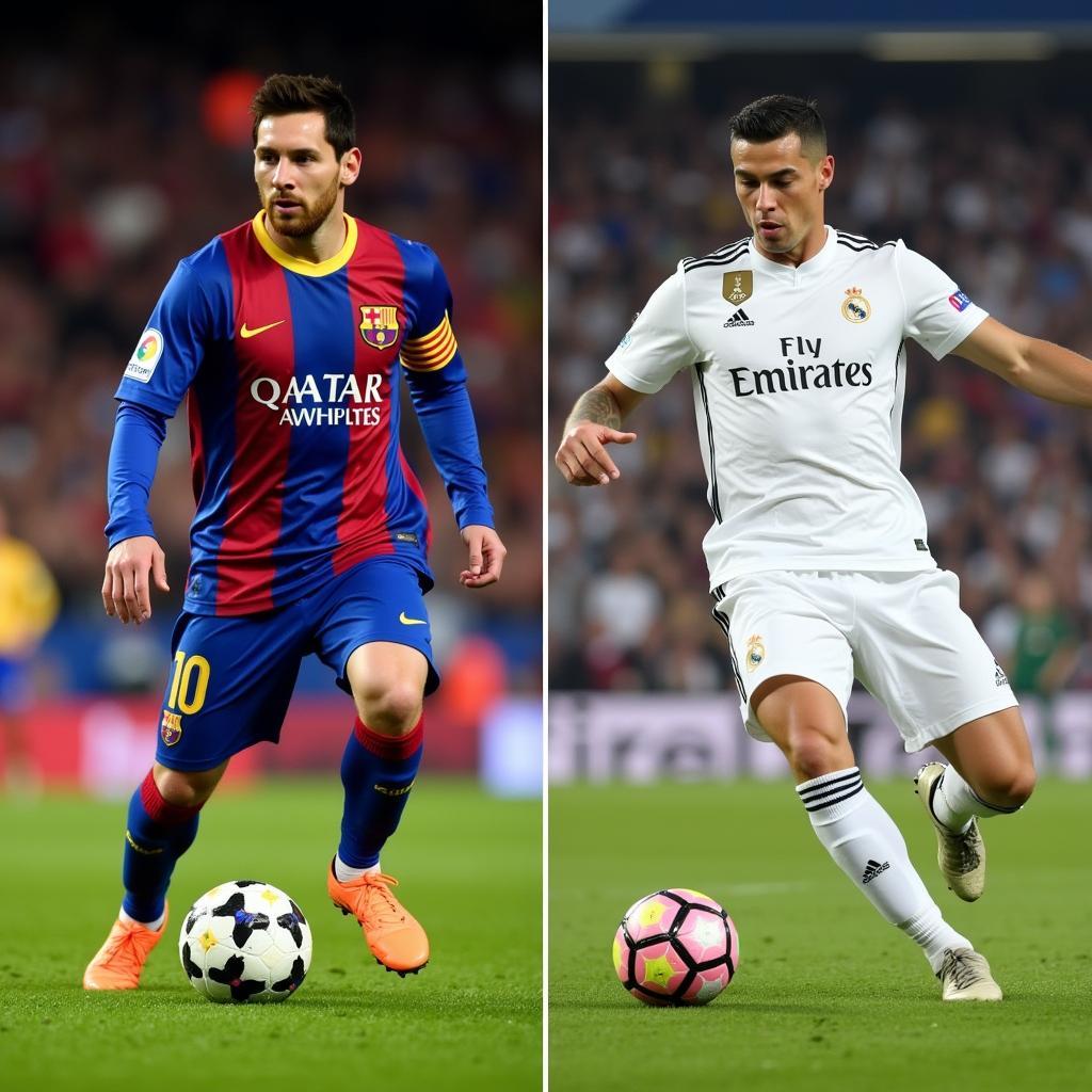 Sự khác biệt giữa Messi và Ronaldo - Hình ảnh so sánh