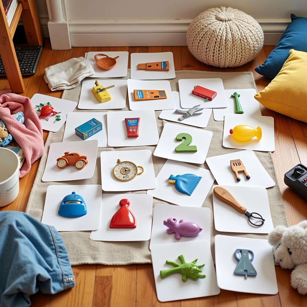 Tạo memory game messy room ppt với hình ảnh đồ vật