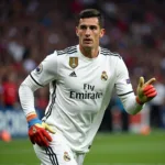 Thibaut Courtois Mặc Áo Thủ Môn Real Madrid