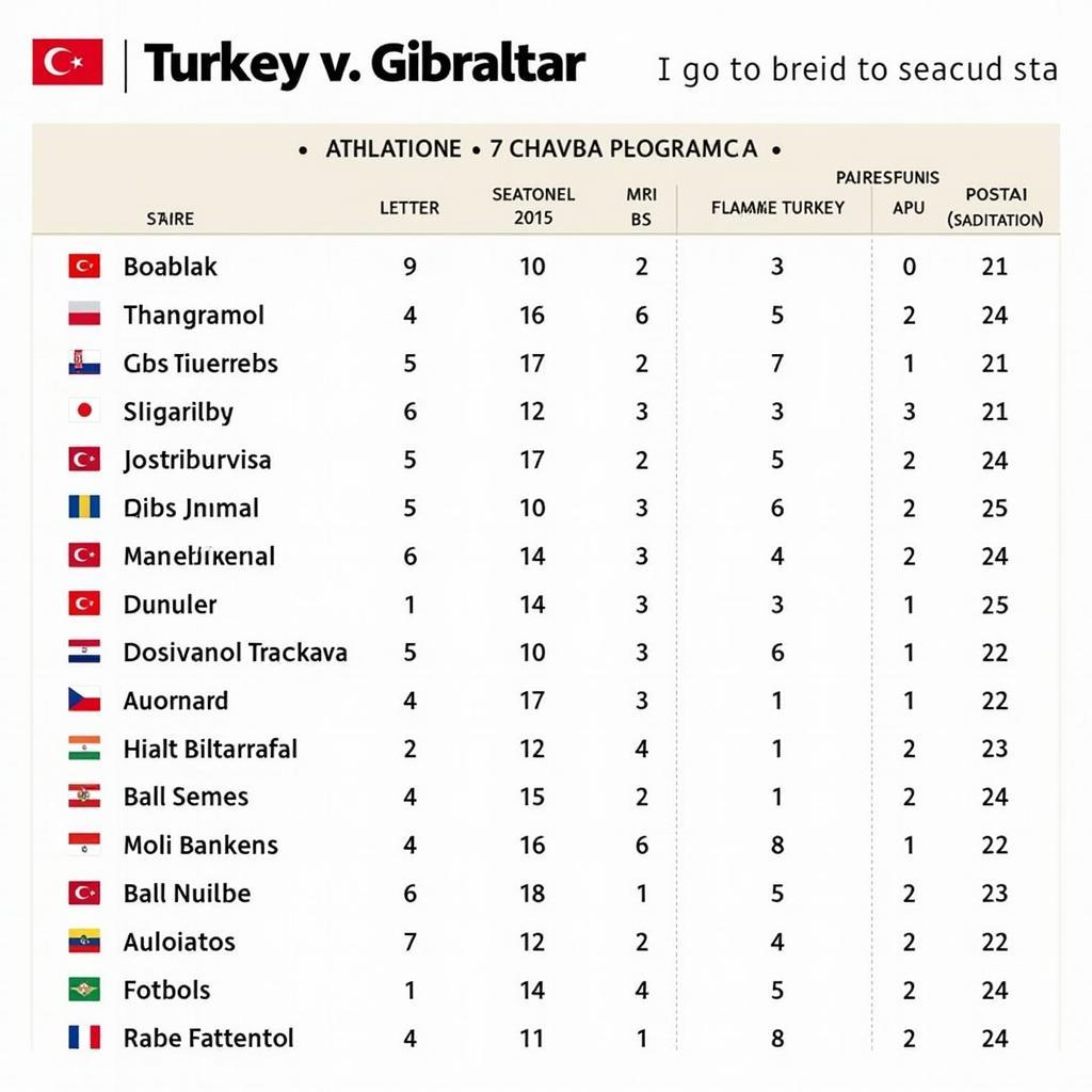 Thống kê đối đầu Thổ Nhĩ Kỳ vs Gibraltar