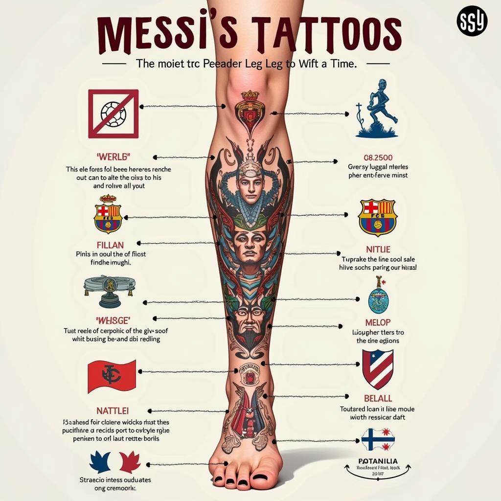 Ý nghĩa hình xăm chân màu của Messi